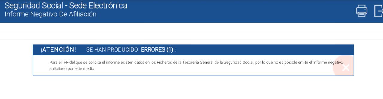 informe de vida laboral negativa